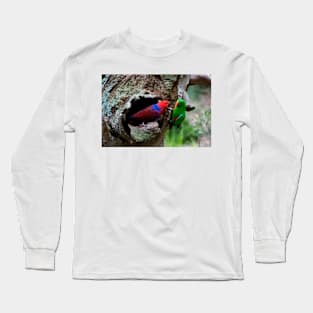 Pair Of Eclectus At The Nest Long Sleeve T-Shirt